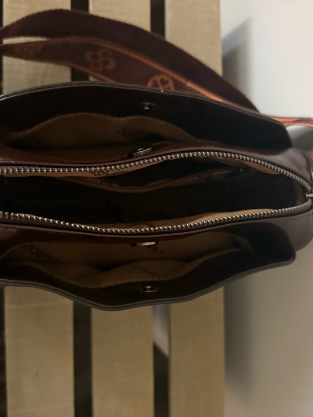Green and Brown Colorblock Crossbody Bag - Picture 6 of 6